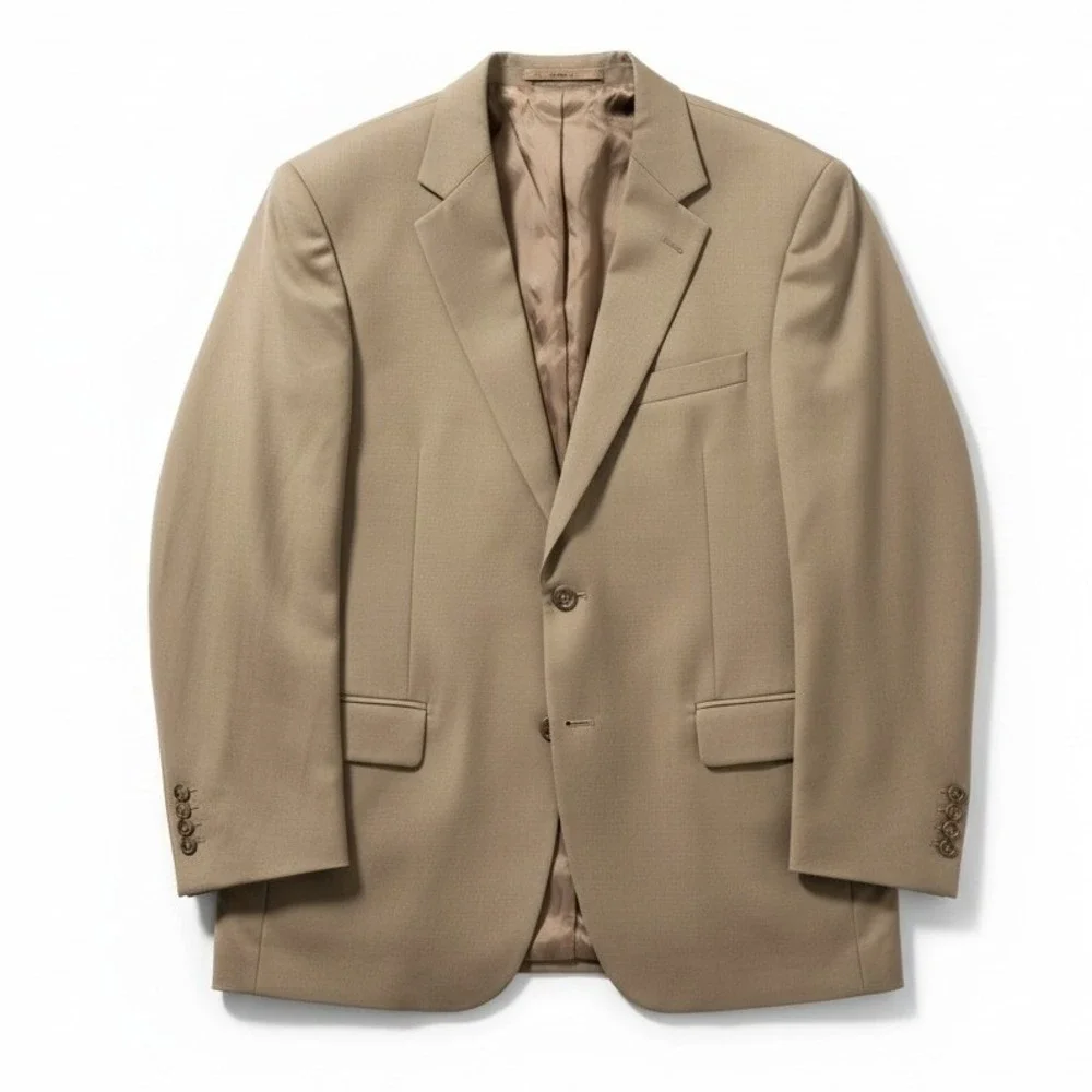 Jos. A. Bank Tan 100% Wool‎ 2-Button Suit Jacket, Men's 42R Khaki Blazer